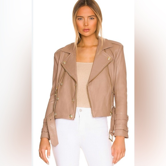 NWT L’Agence Billie belted leather jacket - Picture 3 of 10